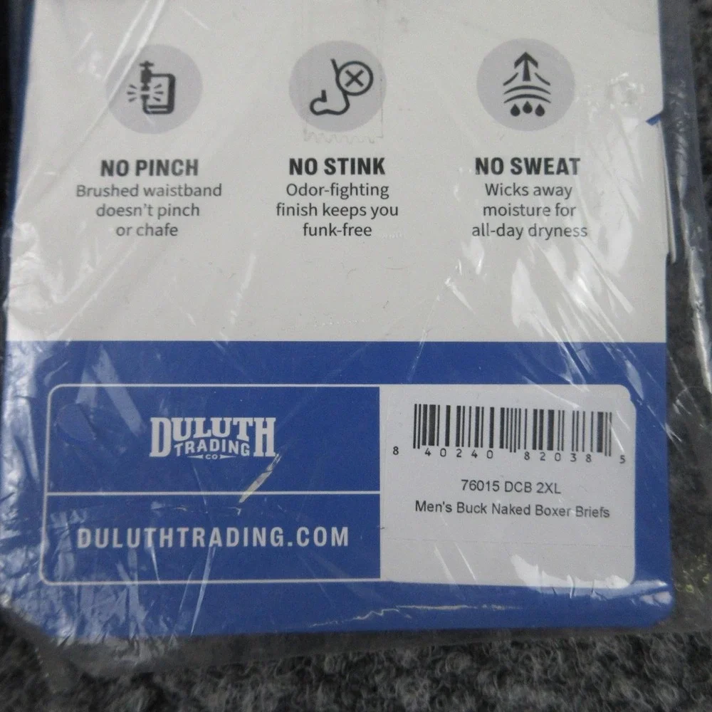 Duluth Trading Boxer Briefs Mens 2XL Multicolor Buck Naked Pattern 2 Pack NWT